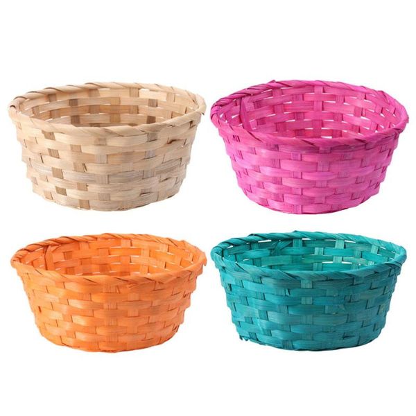 

storage baskets 4pcs colorful bamboo round egg children's day props