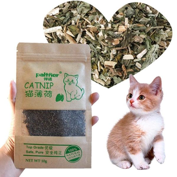 

cat toys 1 pack 100% natural premium catnip cattle grass 10g flavor funny pet cleaning teeth drop
