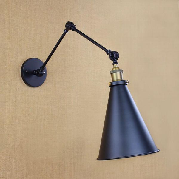 

wall lamp classical design antique black retro adjust head swing arm lamps lights sconce for bedside bedroom