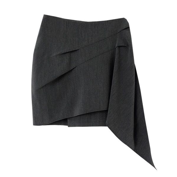 

skirts 2021 spring and summer high waist irregular a-line hip skirt, Black