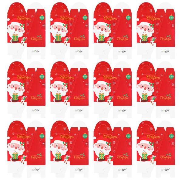 

12pcs lovely candy boxes christmas santa claus gift (without ribbon) wrap