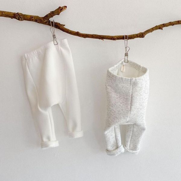 

trousers baby boy big pp cotton pants wild infant kids 2021 autumn winter clothing girl plus velvet leggings, Blue