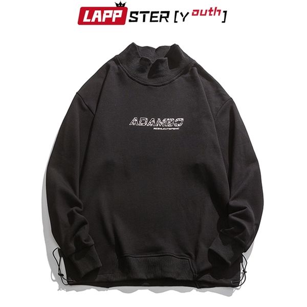 

men streetwear letter printed hoodies autumn mens hip hop japanese harajuku sweatshirts male fashions hoodie 210420, Black