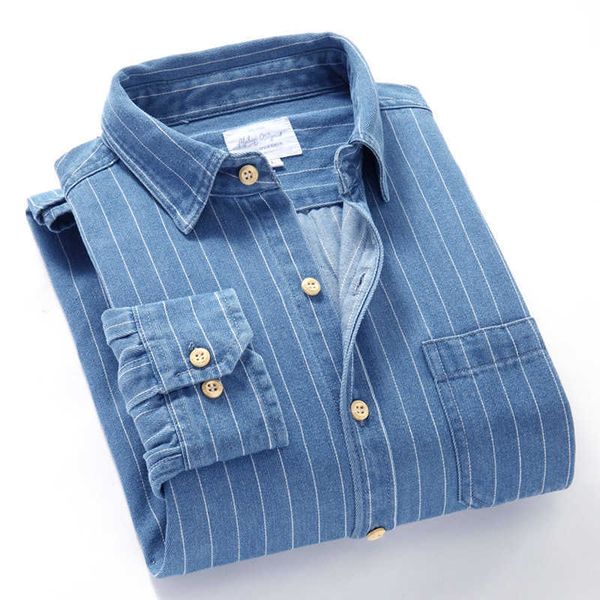 

spring pure slub long sleeve casual men's simple cotton denim shirt, Black