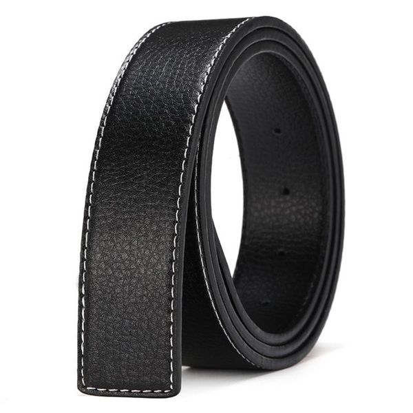 

belts no buckle belt body strap without men good male businese genuine leather high quality, Black;brown