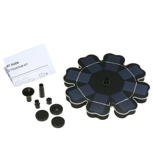 

195mm/7.68" solar power energy-saving fountain panel water pump flower-shape for garden patio pond fish tank decorations