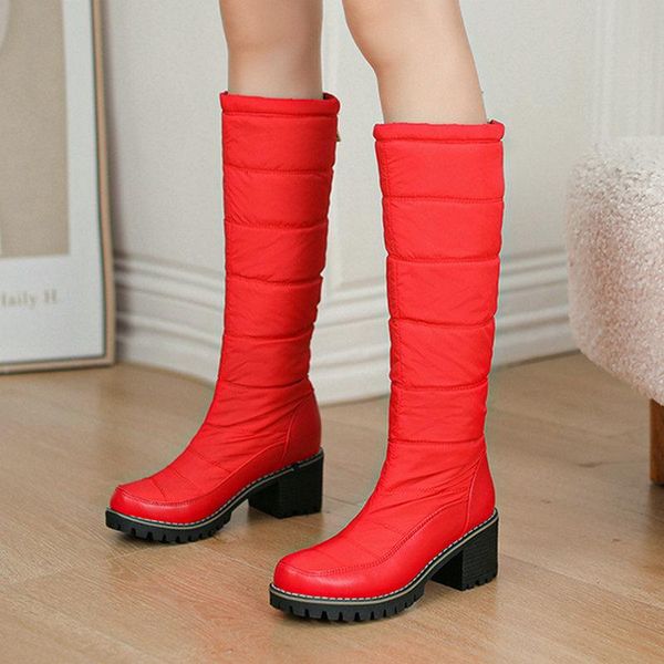 

boots style down material winter women fashion slip sole snow comfortable thermal insulation warm, Black