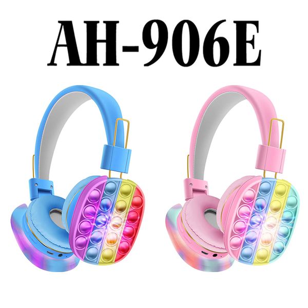 AH-906E LED Lanterna Decompression Decompression Headphones Arco-íris Fones de ouvido Bluetooth Estéreo Estéreo Ultra-Long Standby para Crianças