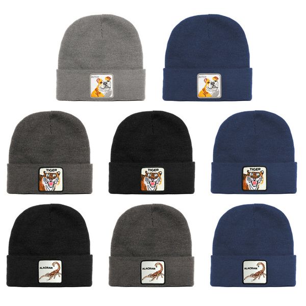 

factory wholesale 50% off supercrew animal knitting hat autumn and winter small raccoon wool warm curling pullover melon skin, Blue;gray