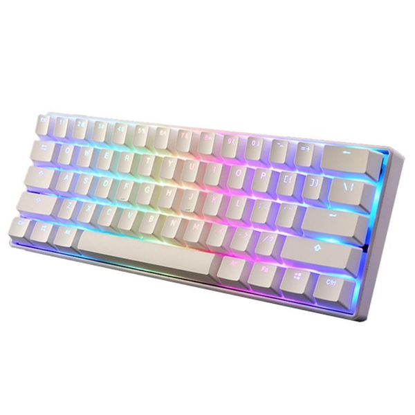 

mini 60% mechanical gaming keyboard 61 keys rgb backlit wired pbt cap keyboards