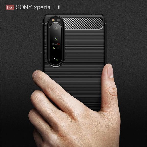 

cell phone pouches case for sony xperia 1iii 5iii 10iii mark 3 carbon fiber cover