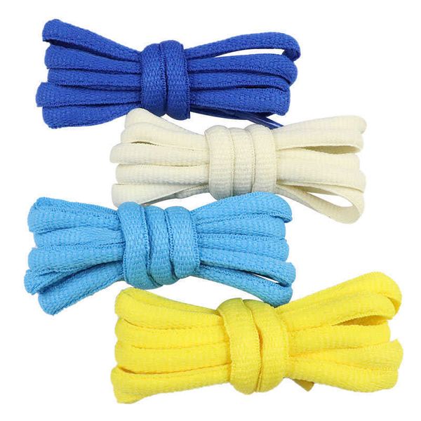 

men women sneaker lacets 2021 oval type shoe accessories 8.5mm pair polyester pure cotton wide thick laces, White;pink