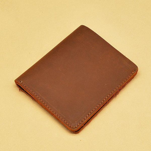 

wallets vintage cow leather men handmade genuine short wallet for man no zipper note compartment money bag, Red;black