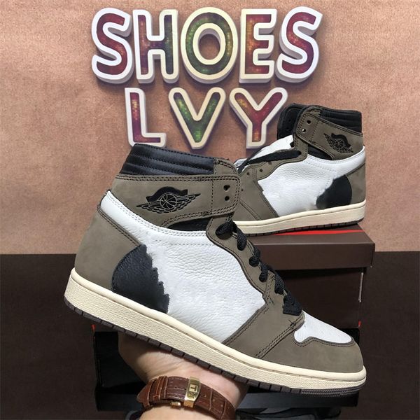 

travis scott x high fragment designer jordan 1s shoes og dark mocha men women basketball sports sneakers air 1 retro off white obsidian trai