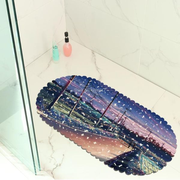 

bath mats cartoon landscape map balcony bathroom mat hydrophobic anti-skid door swimming pool public place non-slip