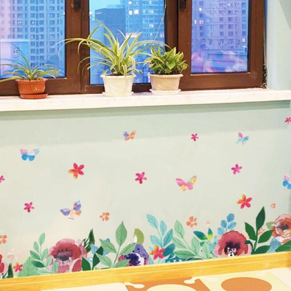 

wall stickers living room bedroom decoration flower anchor line waist sticker