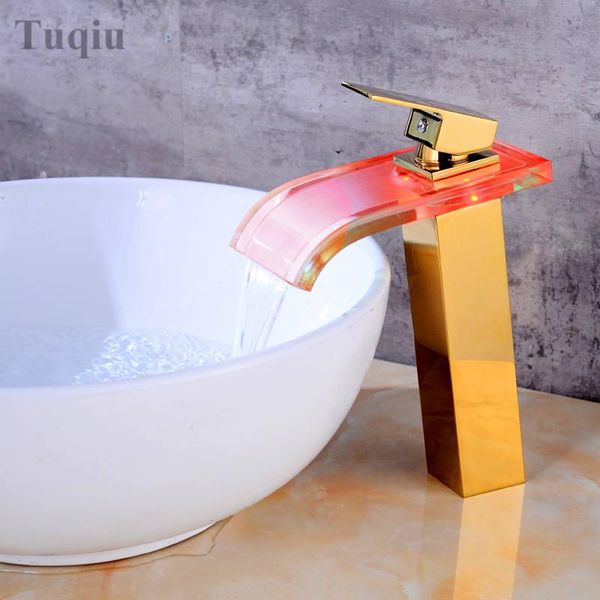 

bathroom sink faucets style color changing led basin faucet brass waterfall mixer tap