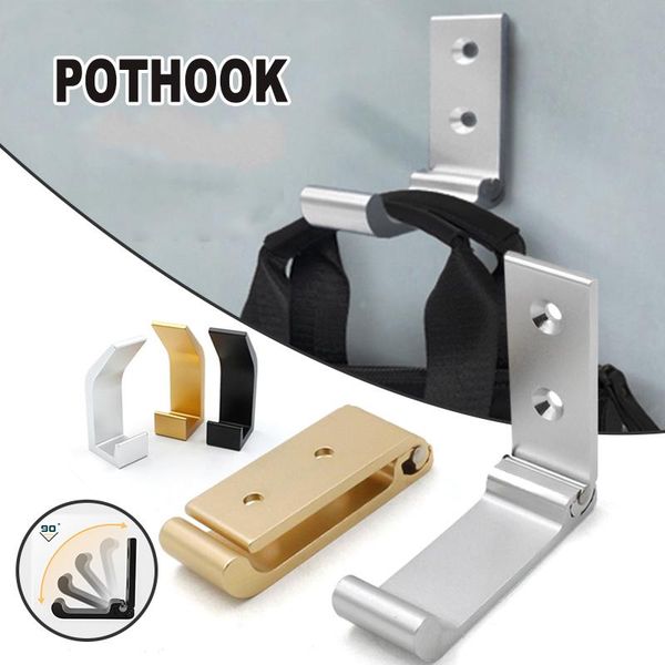 

hangers & racks 90 degrees folding clothes hook aluminum alloy punch-wall hanging storage device for bag hat nails available