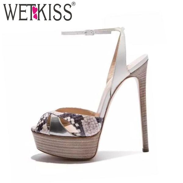 

summer super high heels women sandals ankle strap female shoes peep toe front wood heel platform printing footwear, Black