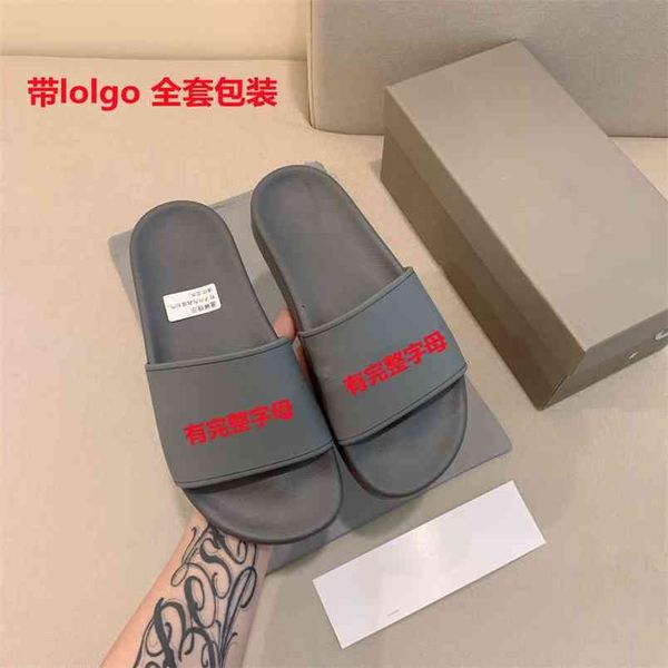 

wholesale b paris one line wear 2021 summer flat bottomed trend beach couple leisure fashion slippers luxurysss designersss shoes yw, Black