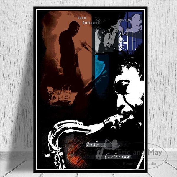 

paintings john coltrane jazz musician music canvas painting wall pictures for living room vintage poster decorative home decor plakat