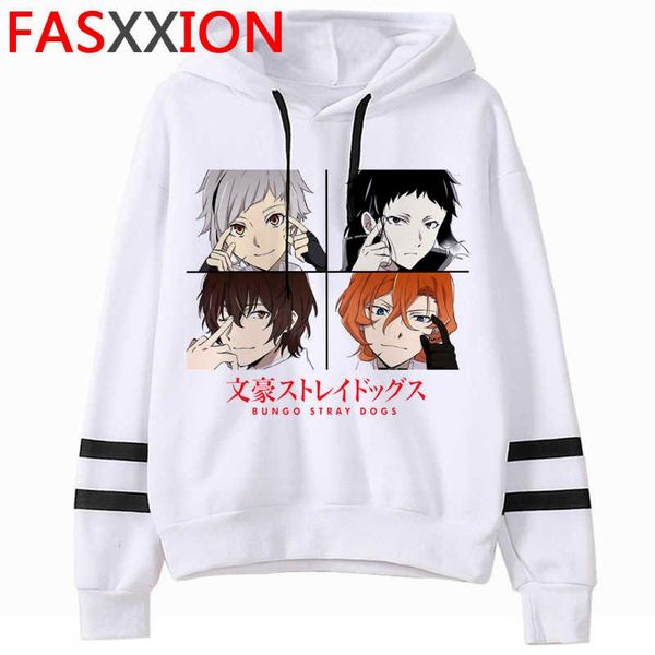 

men's hoodies & sweatshirts bungou stray dogs male harajuku printed ulzzang grunge men clothing, Black
