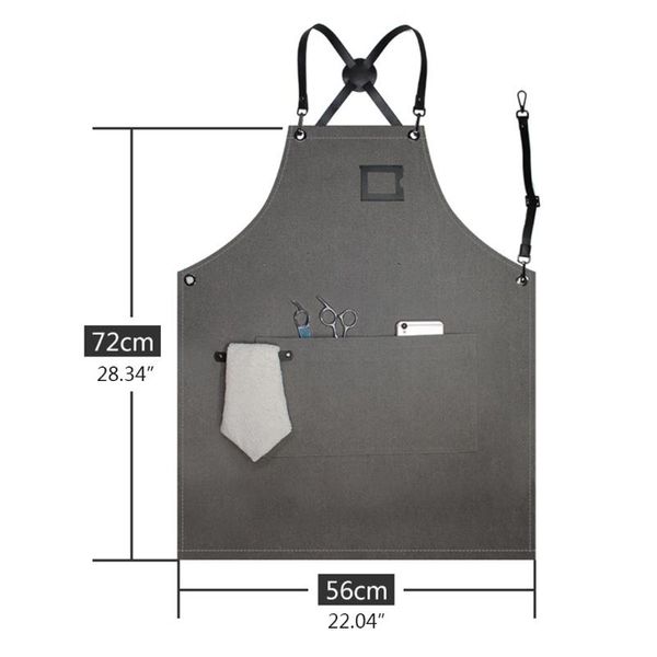 

aprons waterproof canvas work apron with adjustable cross back straps pockets