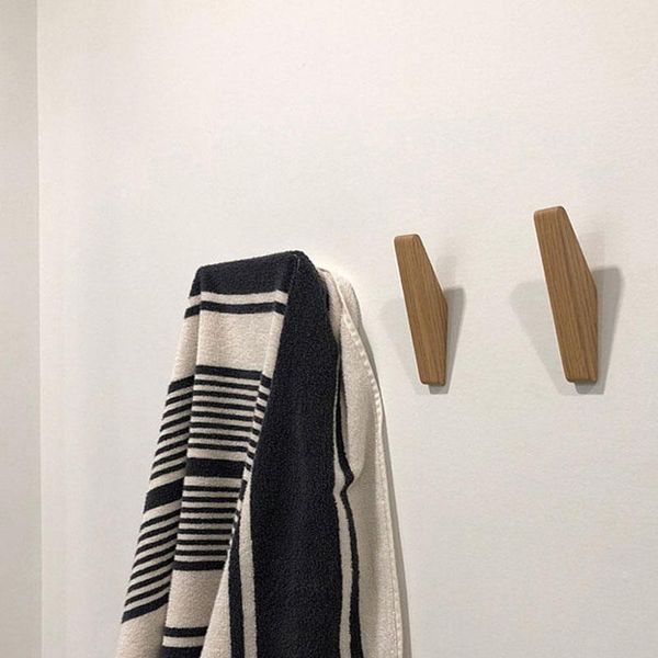 

hooks & rails 1pcs japanese style natural wood coat hook bathroom rack nature color hat scarf handbag holder storage home decorative