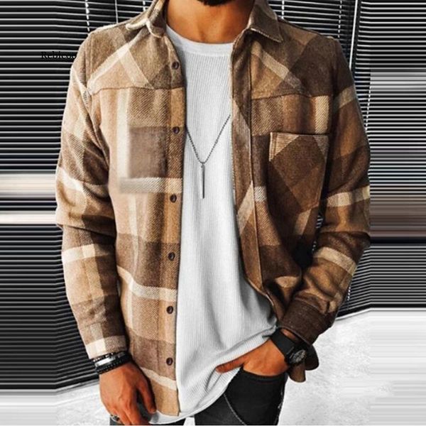 

men's clothing spring plaid shirts loose casual long sleeve basic korean trend blouse for male single pocket, White;black