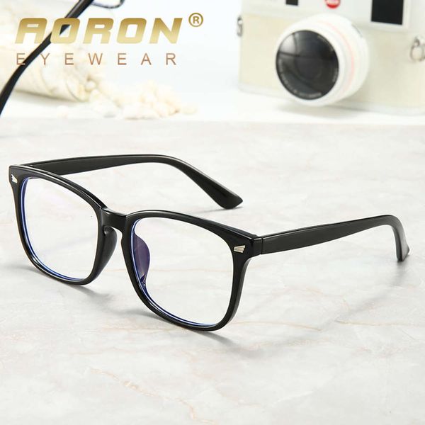 

plastic square flat lens frame with anti blue light and myopia a637pg, Silver