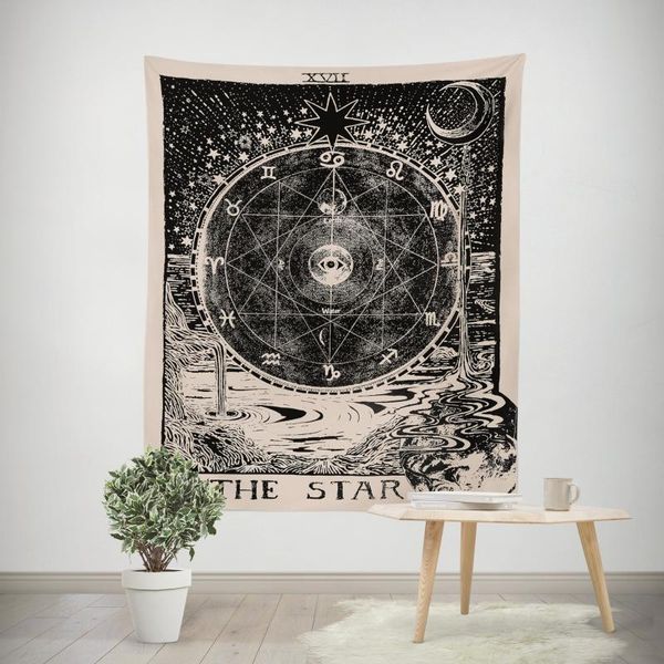 

tapestries astrology sun star moon wall tapestry hanging cloth home decor background polyester curtain living room tablecloth