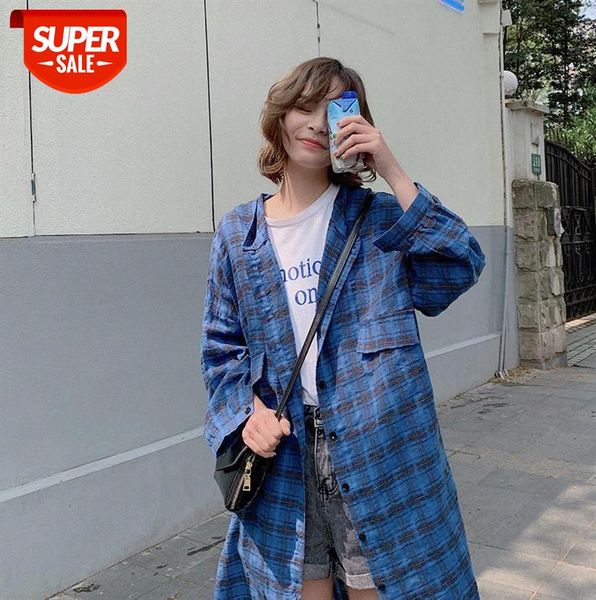 

303- 38chic plaid shirt hooded jacket summer korean student loose long sun protection #ej1o, Black;gray