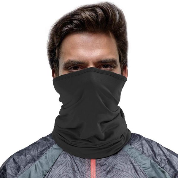 

cycling caps & masks outdoor sport bandana military tube scarf fishing tactical hiking face cover neck gaiter half mask headband men women, Black