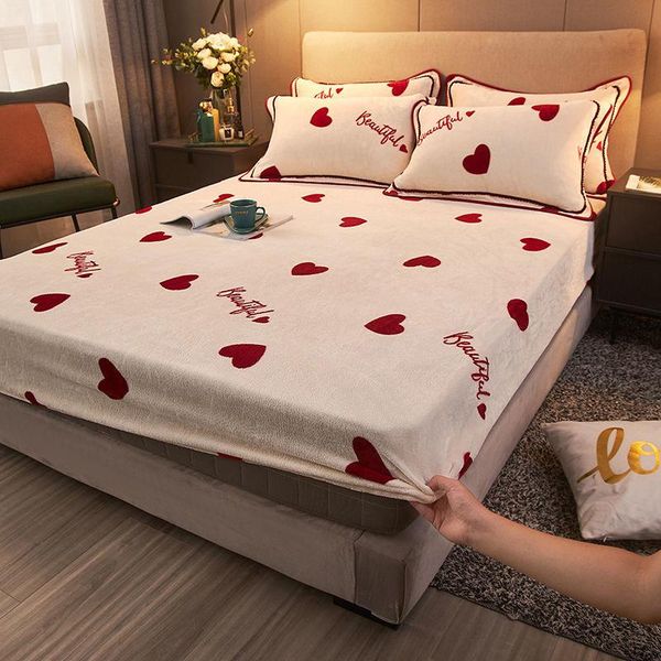 

sheets & sets 25cm universal mattress cover mink cashmere thicken bed sheet case winter fitted dust protector