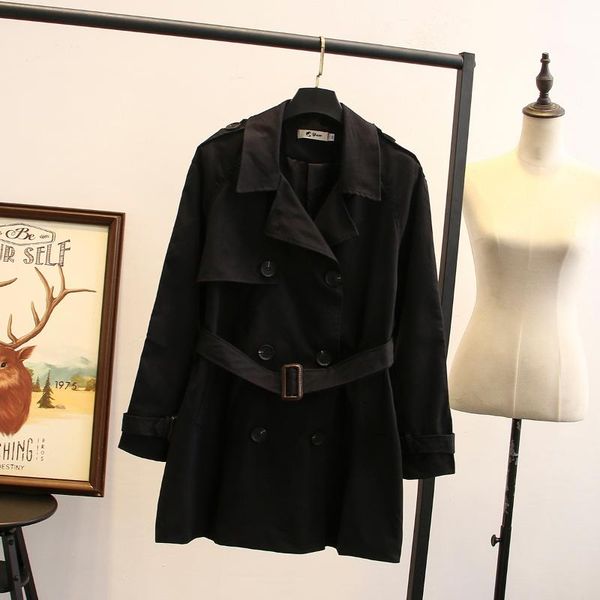 

women's trench coats plus size windbreaker female coat korean clothes 2021 spring fashion ropa mujer mie-mie-1009 pph520, Tan;black