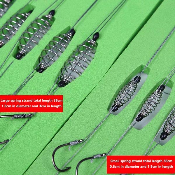 

fishing hooks 5 pcs / set double hook with carton line steel barbed carp bait feeder cage accessories