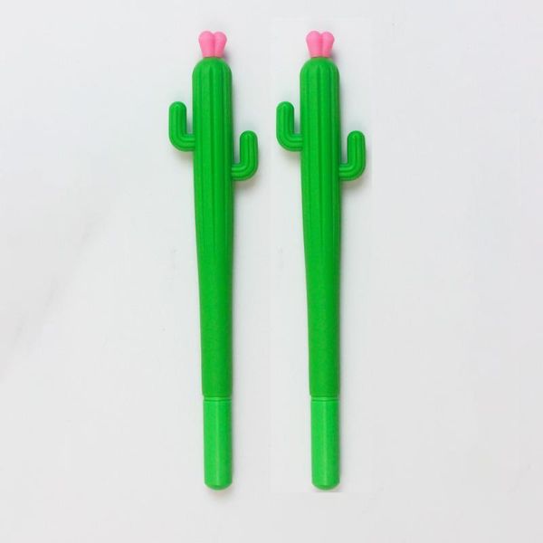 

gel pens 2pcs cute creative cactus stationery office school supplies gift pen 0.38mm black ink kawaii