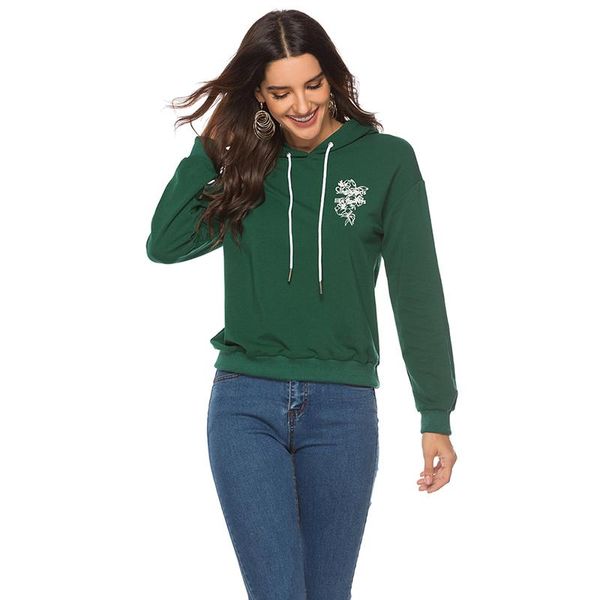 

women's hoodies & sweatshirts fashion women sweatshirt chrismas printing drawstring hoodie long sleeve pullover plus size, Black