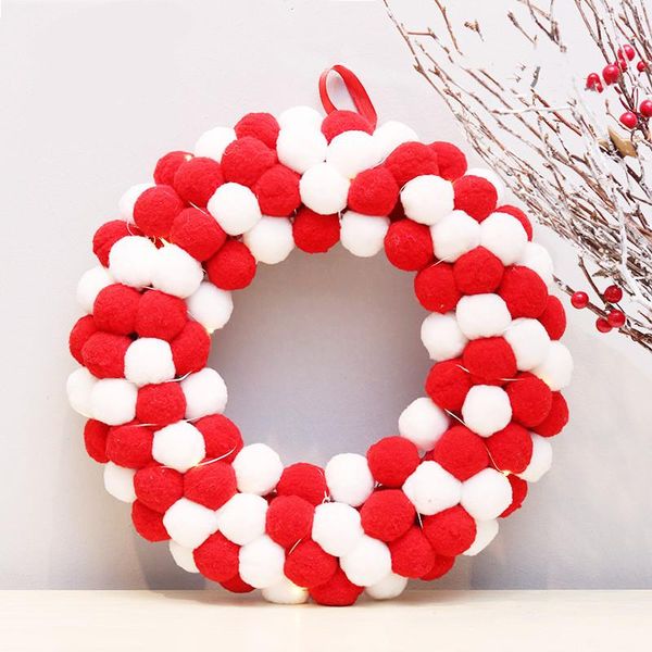 

decorative flowers & wreaths 2021 30cm christmas ball wreath garlands wedding wall decoration backdrop home door xmas tree ornament party