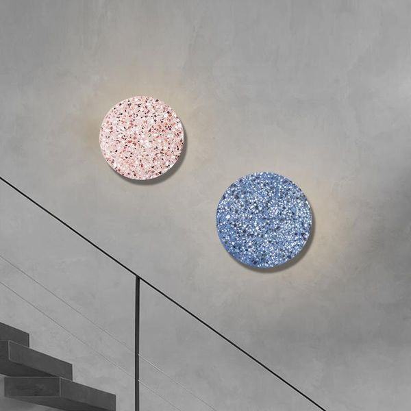 

wall lamp jmzm nordic terrazzo marble round sconces light for bedroom aisle staircase bathroom colorful creativity fixture