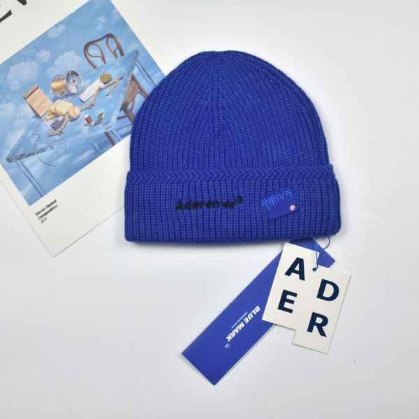 

berets ader error letter embroidery women's brand wool hat south korea keep warm designer knitted hip-hop luxury beanie winter, Blue;gray