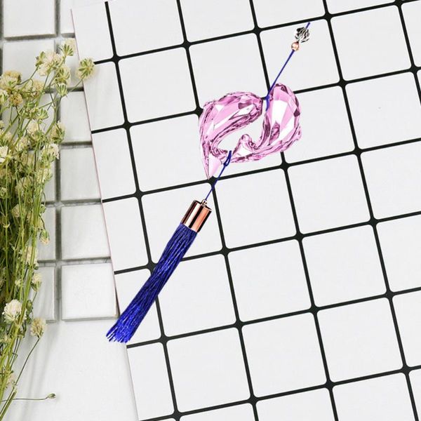 

interior decorations 1pc car rearview mirror pendant auto back artificial crystal double fish hanging ornament (pink)