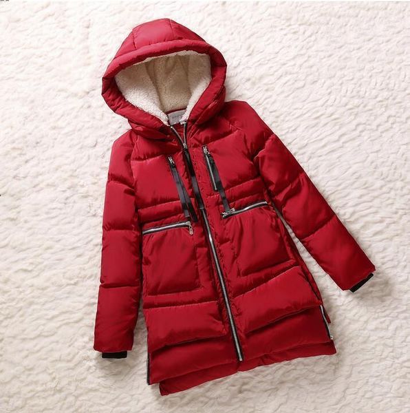 

women's down & parkas 2021 winter jacket red female outerwear plus size 6xl thickening casual cotton wadded coat women parkas1, Black