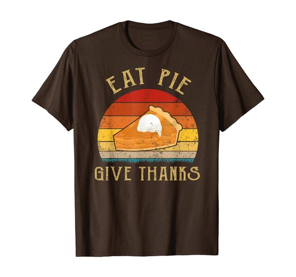 

vintage eat pie give thanks thanksgiving funny gifts t-shirt, White;black
