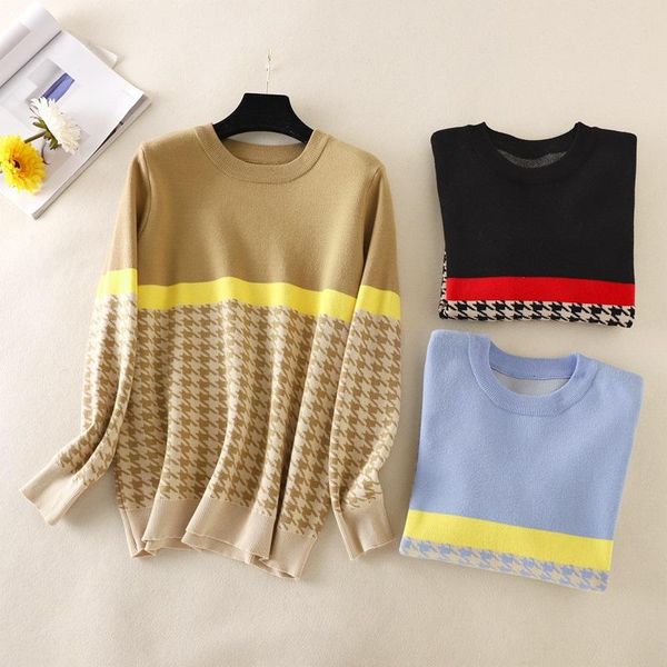 

women's sweaters hlbcbg geometric knitted women pullover and autumn winter thick female jumper warm striped christmas pull, White;black