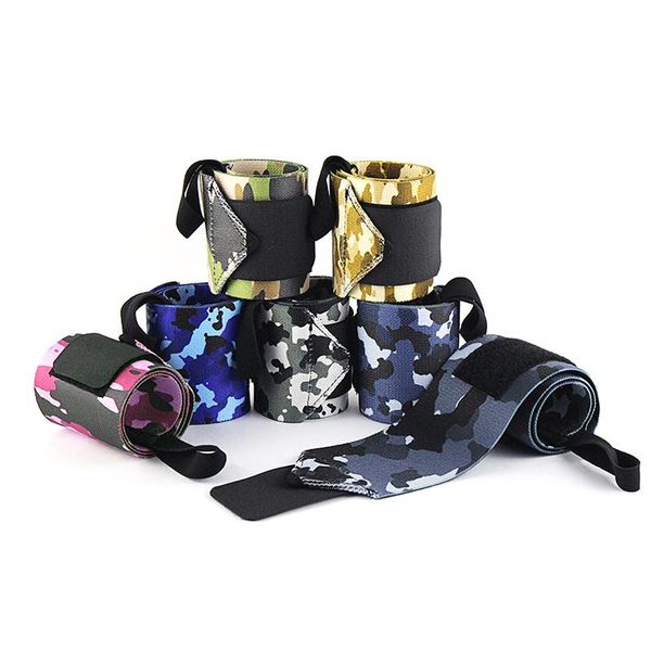 

fitness crossfit sport wristbands powerlifting wrist protector camouflage neoprene weightlifting wrapping support 2pc, Black;red