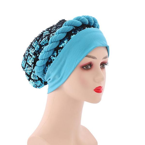 

beanies women turban head wrap pre-tied bonnet beanie hat sleeping cap twisted braid covering robe africaine femme hip hop