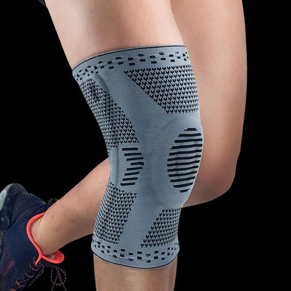 

elbow & knee pads 1pcs pad nylon fitness elastic compression basketball kneepad running cycling support sports braces sleeve volleyball, Black;gray
