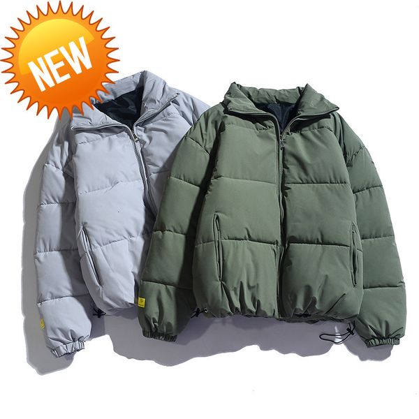 

2021 new cotton-padded jacket men's winter thick and warm solid color down, Black