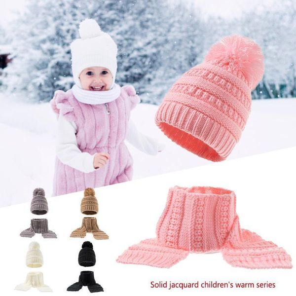 

caps & hats born baby hat scarf set pompom cartoon infant lovely winter warm kid children hat/scarf cute soft knitting cap head wear1, Yellow